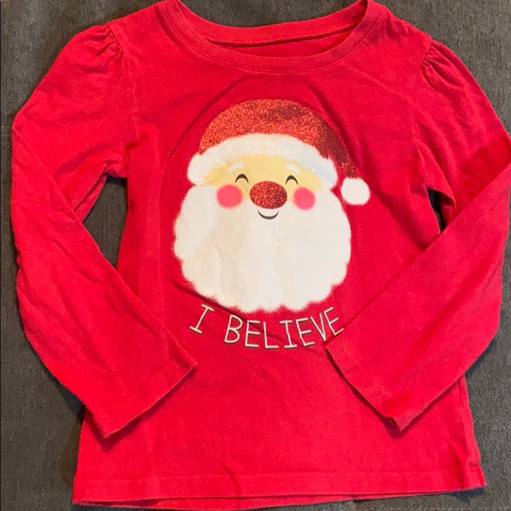 Girls 4t Santa long sleeve shirt